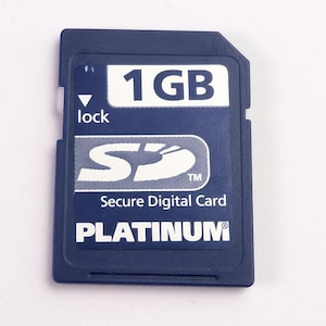 Lindo cartão SD Platinum Vintage de 1 GB, cartão de memória vintage para câmeras antigas