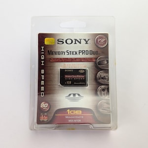 Tarjeta de memoria Sony Memory Stick Pro Duo MSX-M1GN de alta velocidad de 512 MB para consola PSP y cámaras Cybershot. Fabricada en Japón.