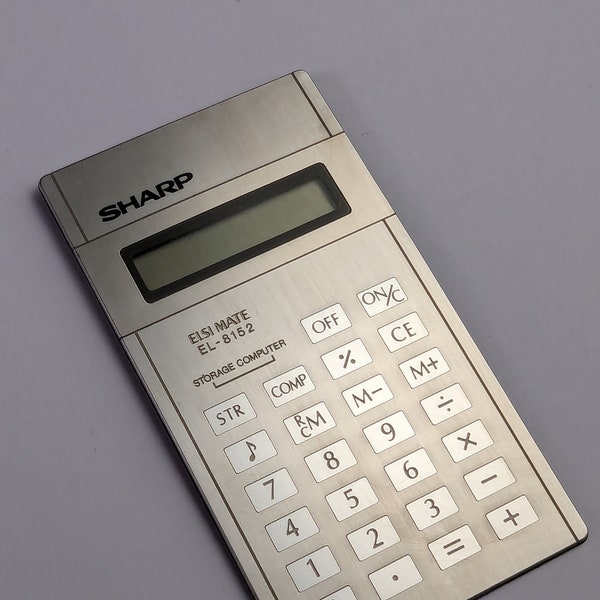 Rare Vintage 1979 Sharp Elsi Mate EL-8152 Card Size Calculator Metallic - Japan