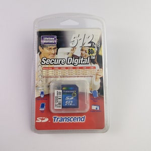 Rare! Vintage Transcend SD Card 512 Mb High Speed (80X) Memory