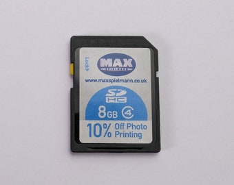 Zeldzame vintage Max Spielmann SDHC 8GB klasse 4 geheugenkaart - gemaakt in Japan