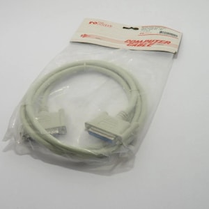 May include: A computer cable in a clear plastic bag. The cable is off-white with connectors on each end. The bag has a label with the words "COMPUTER CABLE".
