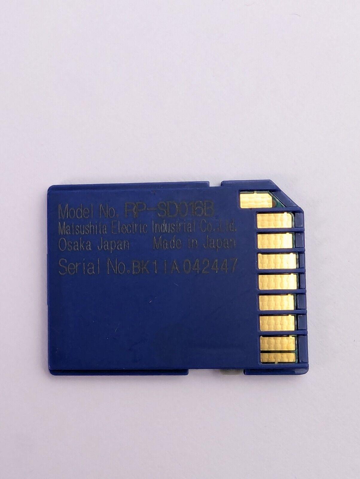 Rare! Vintage Panasonic 16 Mb SD Card for Old Cameras & Camcorders