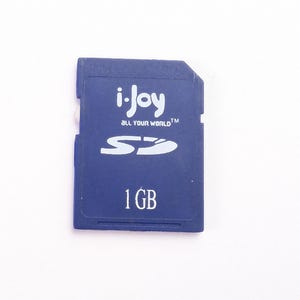 Mooie vintage i-Joy Secure Digital Card 1GB SD-kaart - Geheugenkaart voor oude elektronica / digitale camera's / PDA's