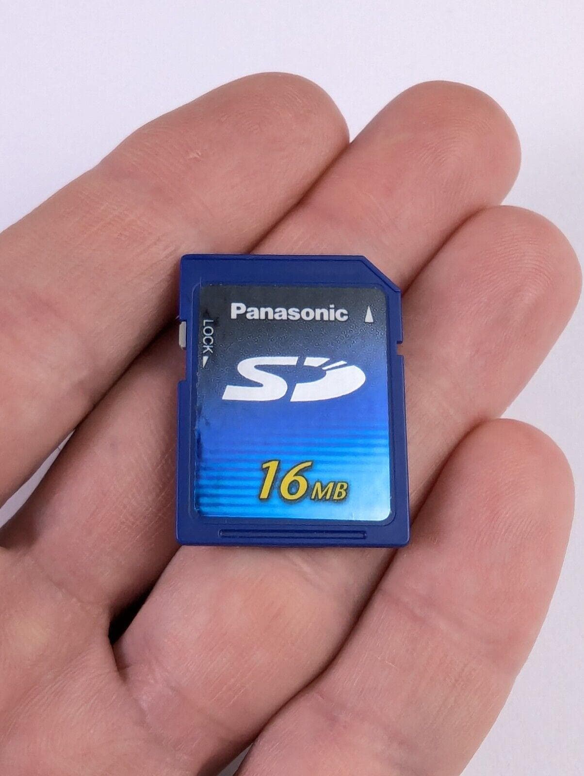 Rare! Vintage Panasonic 16 Mb SD Card for Old Cameras & Camcorders