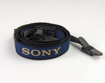 Bandoulière vintage avec tour de cou large de Sony pour caméscopes 8/Handycams/Caméscopes/8L - Bleu