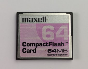 Rare Maxell CF64 Compact Flash 64MB Memory Card for Old Devices - Made in Taiwan