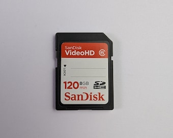 Vintage SanDisk VideoHD SDHC Card 8GB-120min HD Video Class 6