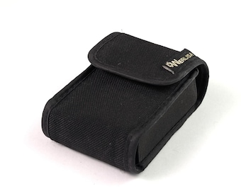 Vintage Werlisa-riemtasje van textiel voor compacte digitale camera's - zwart