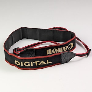 ビンテージ Canon EOS DIGITAL ネックストラップ ゴールド刺繍文字