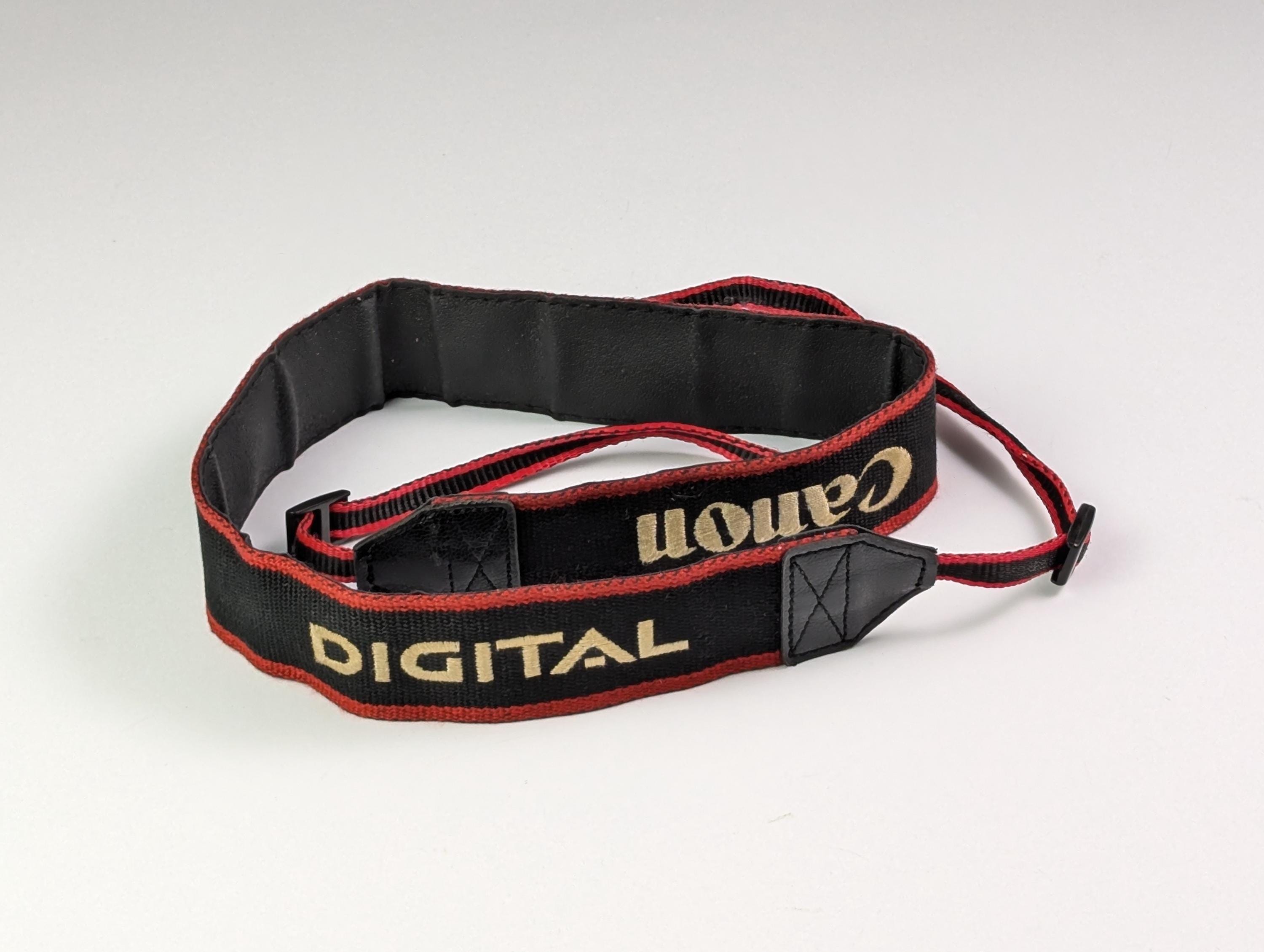 ビンテージ Canon EOS DIGITAL ネックストラップ ゴールド刺繍文字