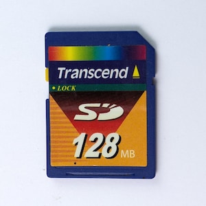 Vintage Transcend 128 MB SD Card 45x Speed Memory Card para câmeras antigas PDAs telefones Japão