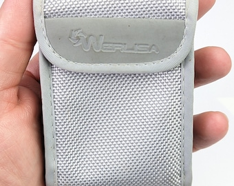 Vintage Werlisa riem monteerbaar nylon etui ooit klaar zachte hoes voor kleine camera's - grijs/zwart