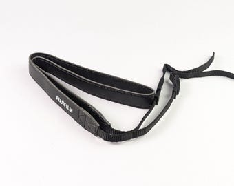 Nice Vintage Fujifilm Camera Strap Leatherette Black White Logo