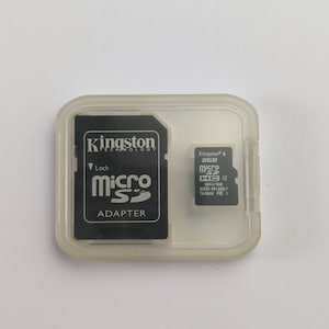 Tarjeta de memoria Micro SDHC Clase 4 Kingston de 8 GB vintage + adaptador a tarjeta SD de tamaño completo