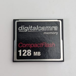 Tarjeta de memoria CompactFlash de 128 MB para cámara digital vintage (CF) - Fabricada en Taiwán