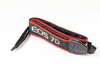 Vintage Canon EOS 7D Neck Strap Shoulder Strap - Black and Red - Etsy
