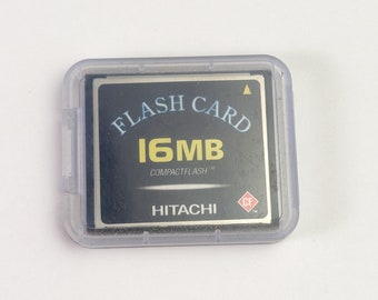 Zeer ZELDZAME Vintage Hitachi 16MB CompactFlash kwaliteit geheugenkaart in plastic houder - gemaakt in Japan