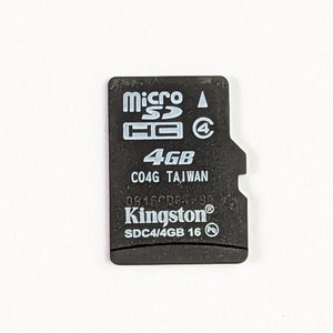 Tarjeta de memoria Kingston Micro SDHC 4 GB Clase 4 antigua para teléfonos GSM antiguos y cámaras digitales PDA - Fabricada en Taiwán