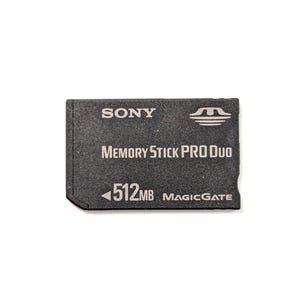 Tarjeta de memoria vintage Sony Memory Stick ProDuo de 512 MB Sony MSX-M512S para cámaras Cyber-Shot vintage de Japón.