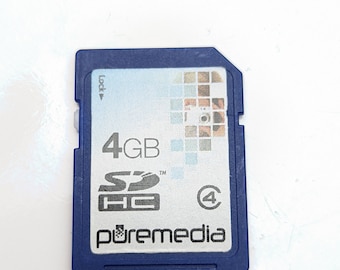 Genuine Vintage Puremedia SDHC Card 4GB Class 4 Memory Card