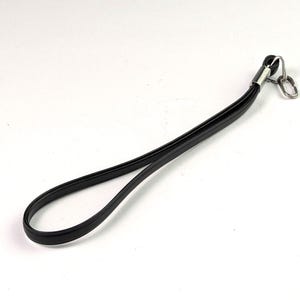 Seltene Schwarze Leder Armband Handschlaufe Mit Drehbarem Metall Haken