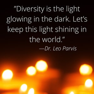 Diversity mini poster, diversity gift, diversity quote by Dr. Leo Parvis, printable, 8.5 x 14”