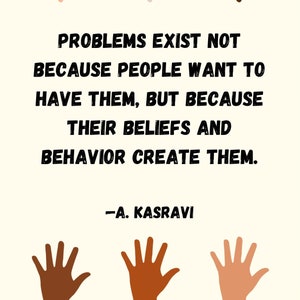 Problems exist Kasravi quote mini poster, diversity poster, bulletin board art, wall art, 8.5 x 14”