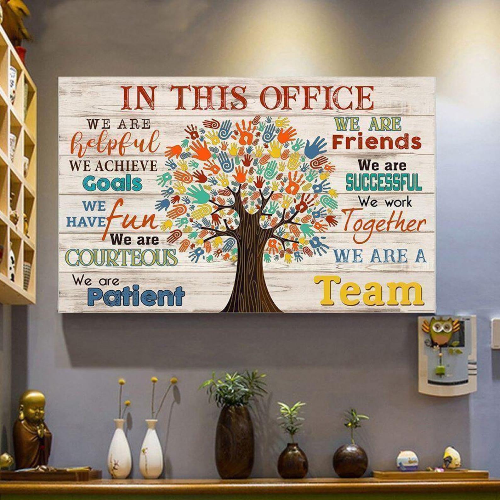 Office Canvas Wall Art Social Worker We Are A Team Matte Etsy