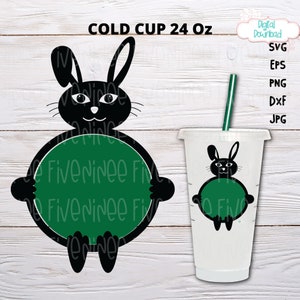 Easter Rabbit Cup Ring svg, Bunny Coffee Cold Cup Ring svg, Happy Easter Cup Ring svg, DIY Gift Cup svg, Venti Cold Cup 24oz, Cup Ring svg