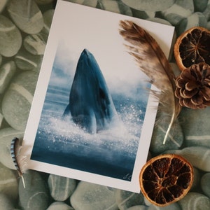 Breaching Whale Art Print