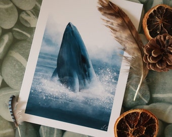 Breaching Whale Art Print