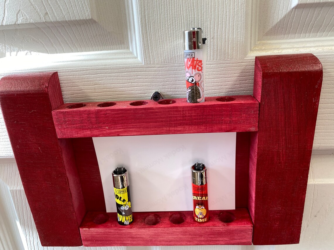 Clipper Cigarette Lighter display and photo frame Red Etsy