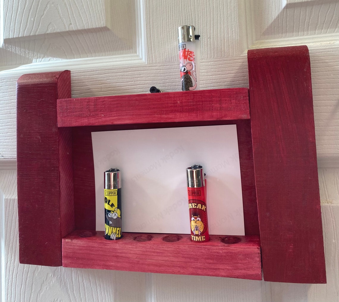 Clipper Cigarette Lighter display and photo frame Red Etsy