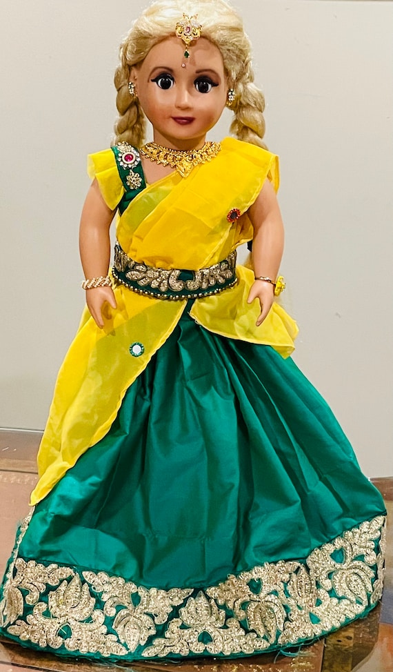 Half Saree doll dress...designer dress for dolls...American Etsy