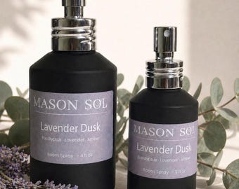 Lavender Dusk Room Spray: Eucalyptus, Lavender, Amber Linen Mist