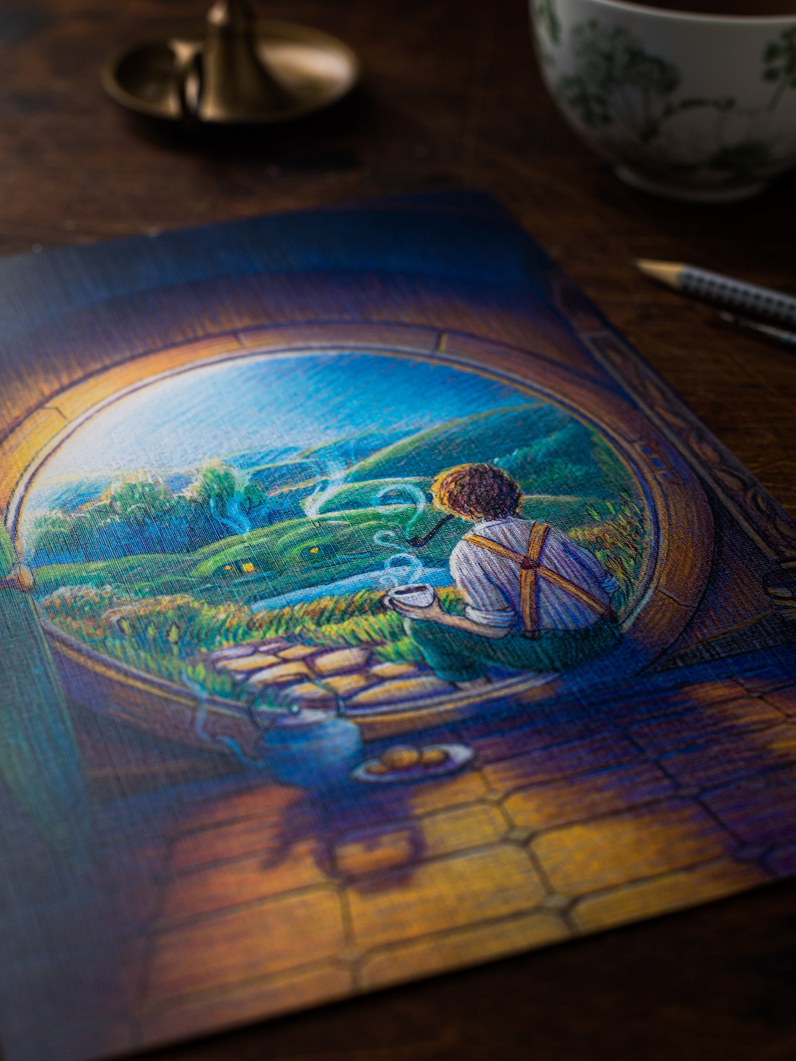 Hobbit Tea Time in Shire Art Print Etsy