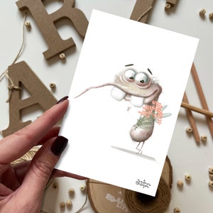 Mückenpostkarte | Postkarte, Grußkarte, Sommerpostkarte, Happy Birthday Postkarte, Tierpostkarten, Waldpostkarten