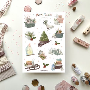 Frohe Weihnachten-Stickerpaket | Journal Sticker, Planer Sticker, Buch Sticker, Scrapbook Sticker, Bullet Journal Sticker