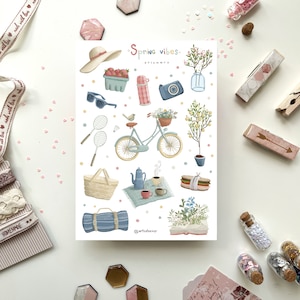 Frühlingsstimmung-Stickerpaket | Journal-Aufkleber, Planer-Aufkleber, Bullet Journal, Buchaufkleber, Scrapbook-Aufkleber, Bullet Journal-Aufkleber
