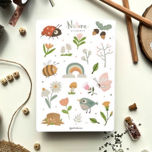 Nature Sticker Pack | Journal Stickers, Planner Stickers, Bullet Journal, Book Stickers, Scrapbook Stickers, Bullet Journal Stickers