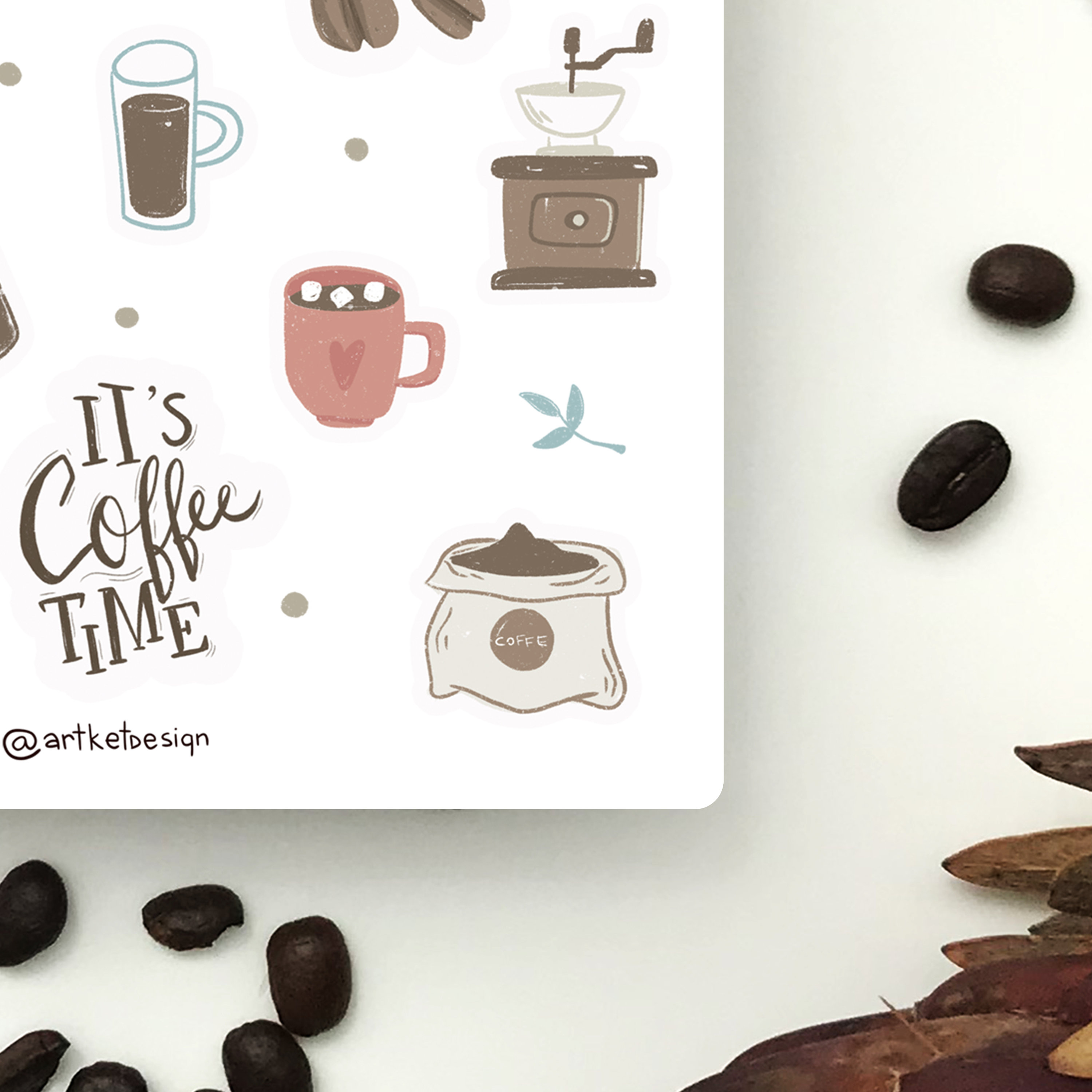 Coffee Sticker Pack | Journal Stickers, Planner Stickers, Bullet ...