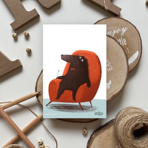 Postal de oso en una silla | Postal, Tarjeta de felicitación, Postal de verano, Postal de feliz cumpleaños, Postales de animales, Postales del bosque