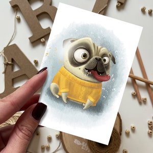 Hundepostkarte | Postkarte, Grußkarte, Sommerpostkarte, Happy Birthday Postkarte, Tierpostkarten, Waldpostkarten, Hundepostkarten