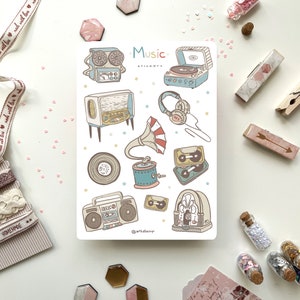 Paquete de pegatinas de música | Pegatinas para diario, pegatinas para planificador, Bullet Journal, pegatinas para libros, pegatinas para álbumes de recortes, pegatinas para Bullet Journal