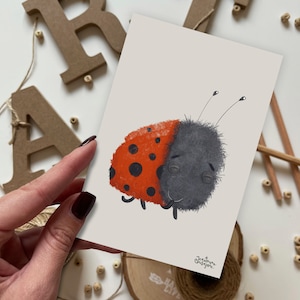 Marienkäfer Postkarte | Postkarte, Grußkarte, Sommerpostkarte, Happy Birthday Postkarte, Tierpostkarten, Waldpostkarten