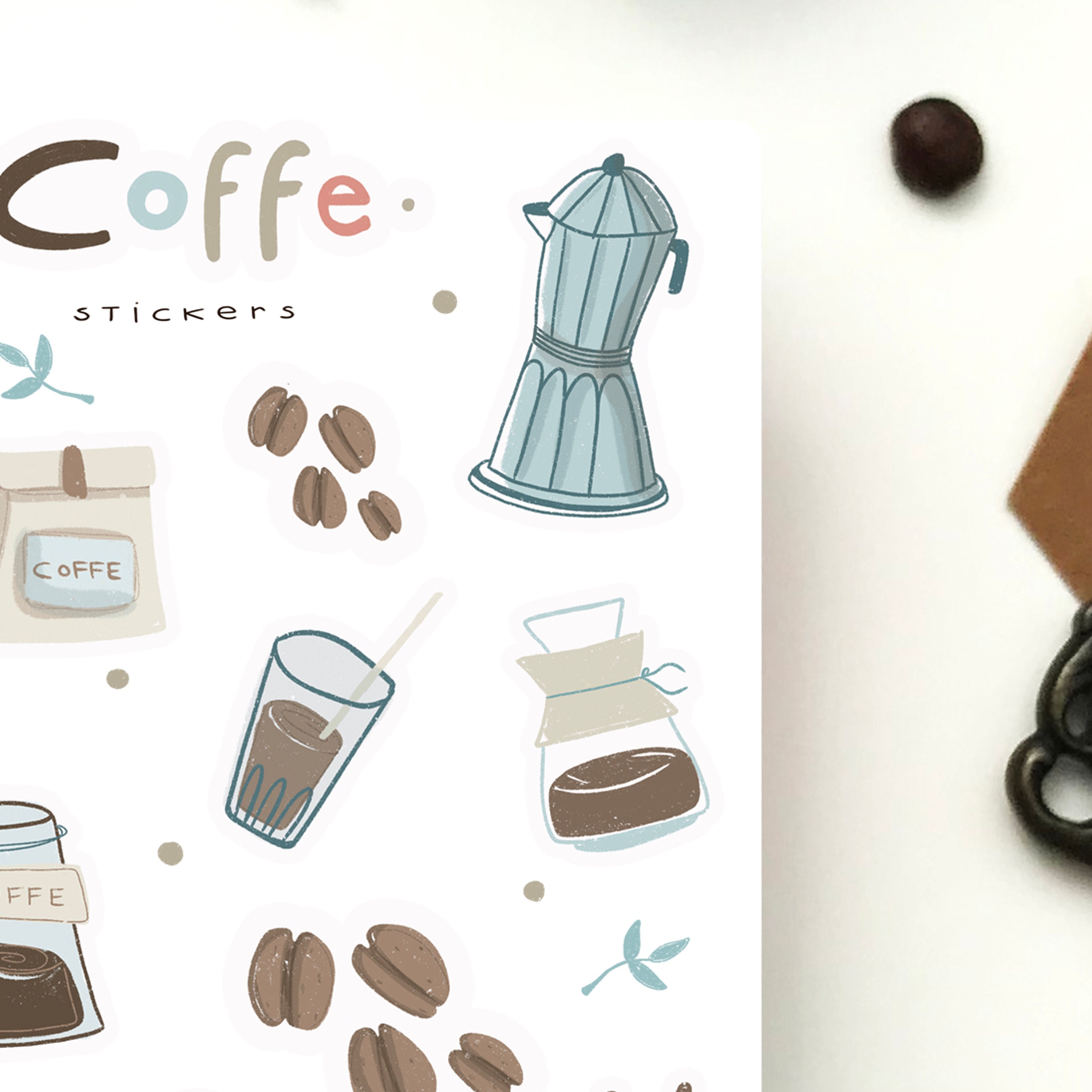 Coffee Sticker Pack | Journal Stickers, Planner Stickers, Bullet ...