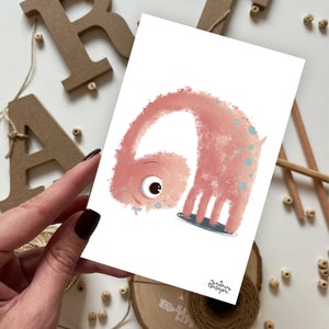 Cartolina di dinosauro rosa | Cartolina, Biglietto d'auguri, Cartolina estiva, Cartolina di buon compleanno, Cartoline di animali, Cartoline della foresta