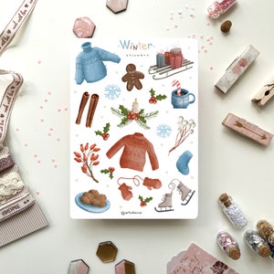 Paquete de pegatinas de invierno | Pegatinas para diario, pegatinas para planificador, Bullet Journal, pegatinas para libros, pegatinas para álbumes de recortes, pegatinas para Bullet Journal