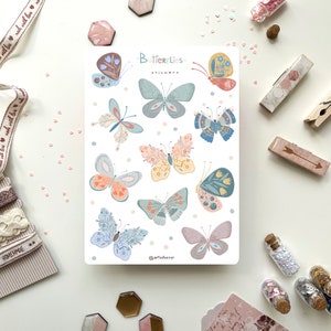 Schmetterlings-Aufkleberpaket | Journal Sticker, Planer Sticker, Bullet Journal, Buch Sticker, Scrapbook Sticker Schmetterlinge Sticker